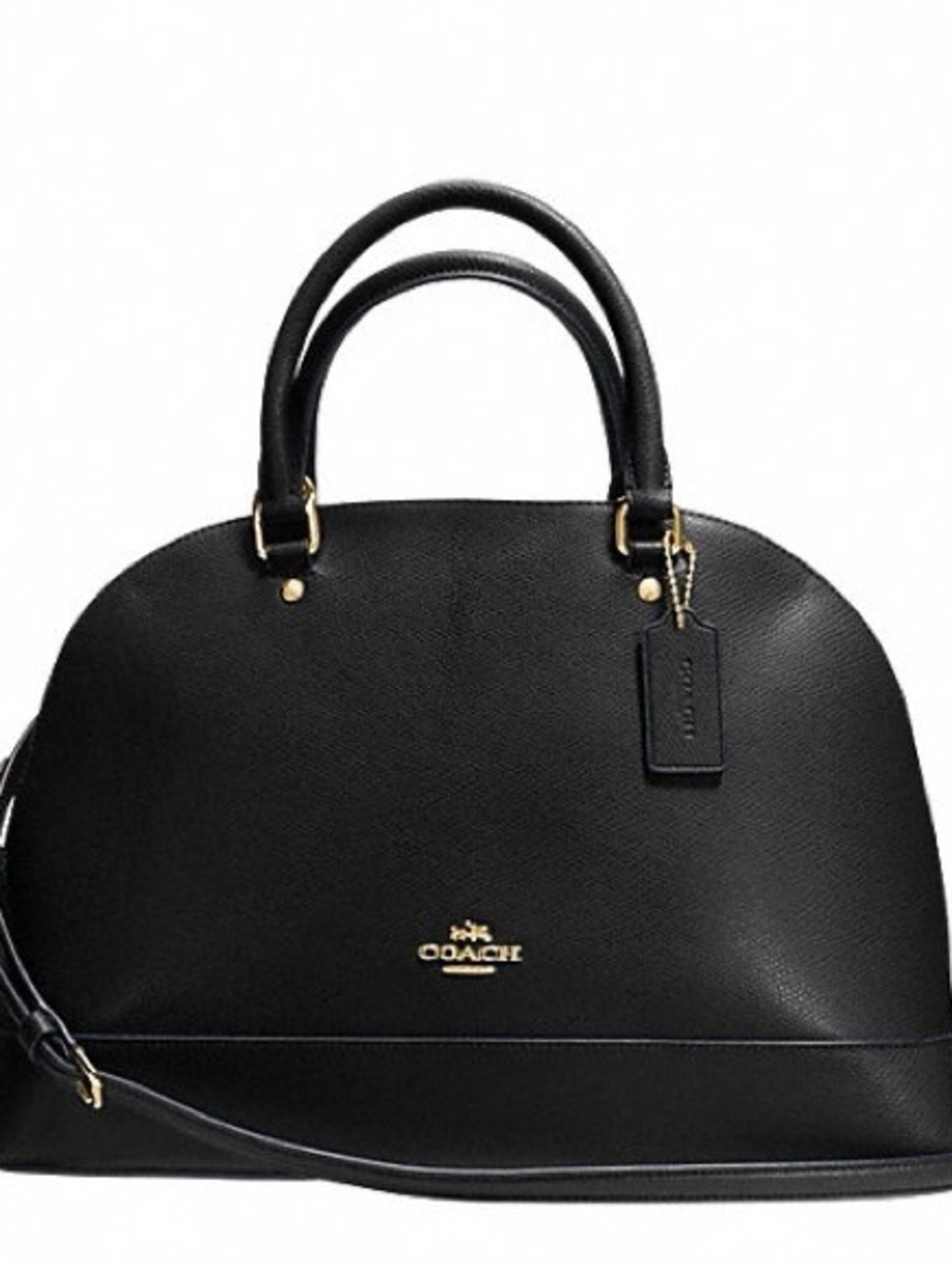 Coach Black Leather Sierra Black Satchel with Gold Hardware